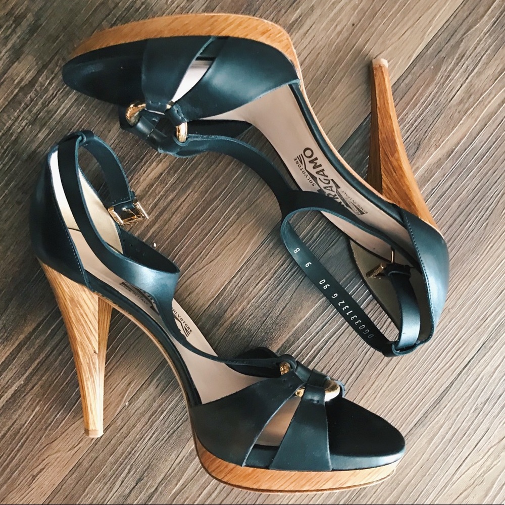 Salvatore Ferragamo black heels - great condition!
